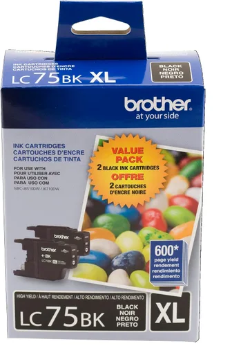 Miniatura 2 de Brother Impresora LC752PKS - Paquete de 2 cartuchos de tinta LC-75BK - embalaje al por menor, color negro