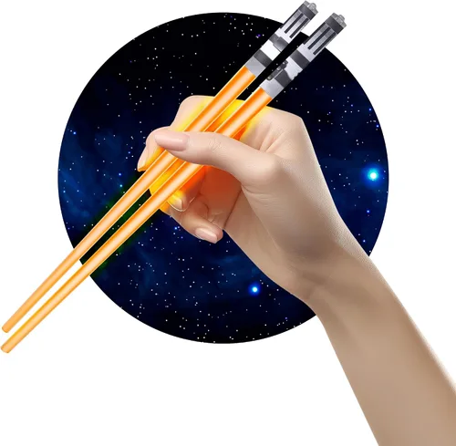 Miniatura 18 de Palillos de sable de luz con luz LED - Sables de luz brillantes de Star Wars, palillos reutilizables para sushi, juego de palillos con luz LED de 1