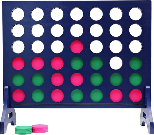 Miniatura 94 de Tailgating Pros Cuatro en una fila gigante azul marino premium con funda de transporte – Juego de patio al aire libre de gran tamaño – ¡Muchos