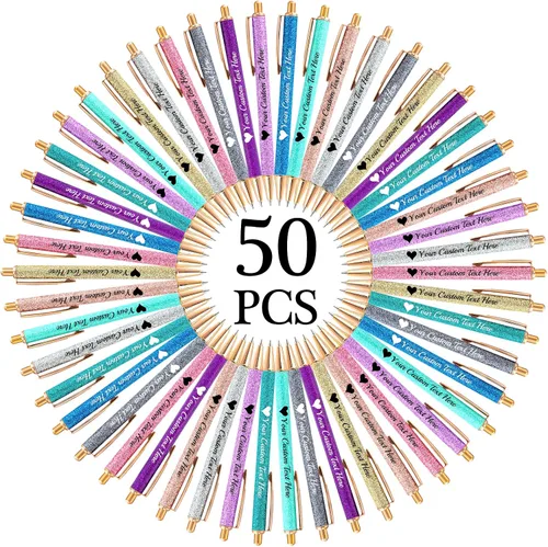 Miniatura 29 de Bolígrafos personalizados con purpurina con nombre a granel, 10 unidades, bolígrafos personalizados con punta de lápiz digital para mujeres y niñas