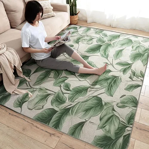 Miniatura 4 de Alfombras lavables para entrada, sala de estar, dormitorio, alfombra de hojas y decoración del hogar, alfombra de área de hojas verdes de 2 x 3