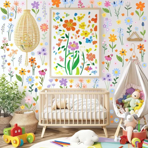Miniatura 24 de AOWDIAO 153 piezas de calcomanías de lunares acuarela para pared, adhesivas y despegables, calcomanías de vinilo para decoración de dormitorio