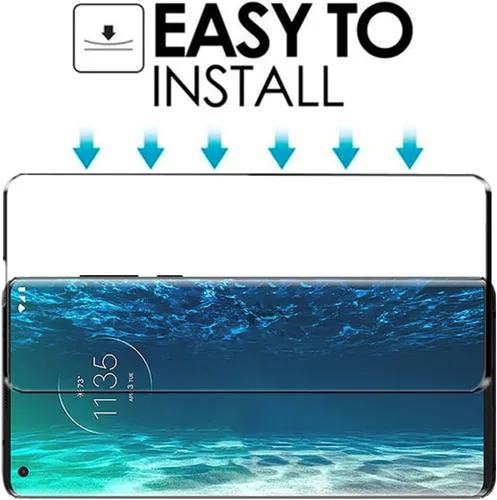 Miniatura 5 de Protector de pantalla curvado 3D para Moto Edge (2020), [2 unidades] de vidrio templado de cobertura completa para Motorola Edge 2020 (6.7 pulgadas)