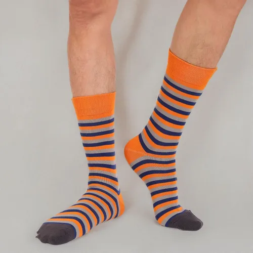 Miniatura 62 de TOEJYJ Calcetines de vestir divertidos para hombre, paquete de calcetines casuales divertidos, coloridos calcetines de algodón a rayas, talla 10-13