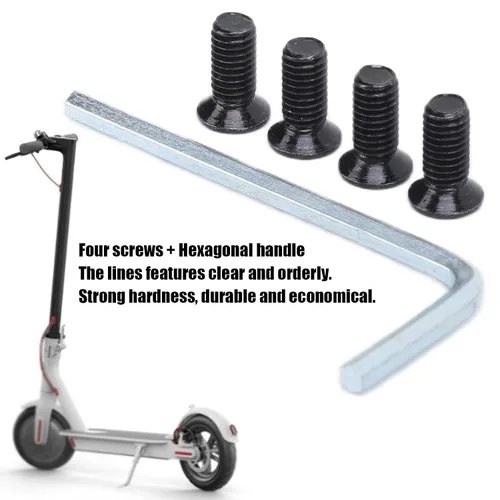 Miniatura 6 de VBESTLIFE E-Scooter Kit de herramientas de llave hexagonal, 4 piezas de tornillos de tubo de horquilla delantera para manillar E-Scooter con llave