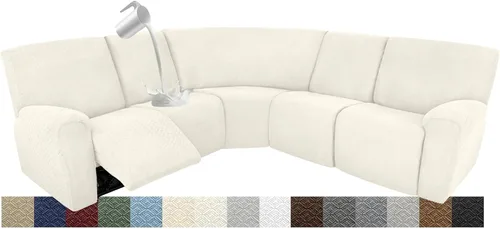 Miniatura 110 de Fundas impermeables de sofá reclinable modular para sofás reclinables, lavable en forma de L, para perros, fundas elásticas para sofá reclinable