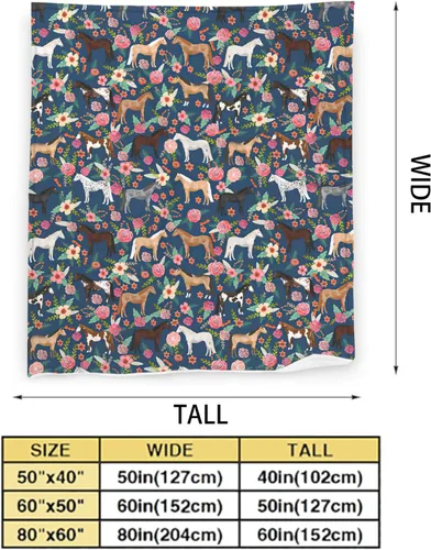 Miniatura 4 de Manta de caballo para niñas y mujeres, manta de franela de forro polar de animales del oeste, suave y ligera, manta de felpa azul para niños