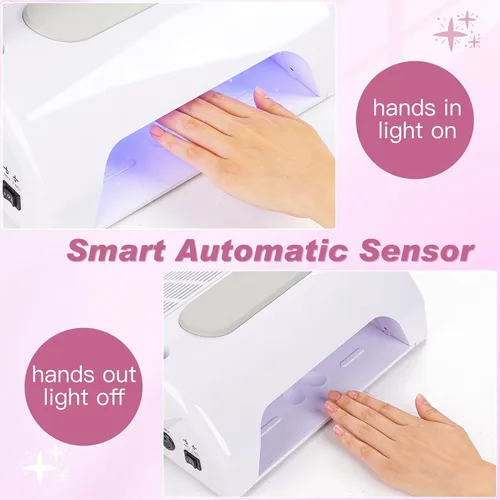 Miniatura 7 de Biutee Colector de polvo de uñas, 5 en 1, 80 W, extractor profesional de 30000 rpm, máquina de taladro eléctrico de uñas con lámpara LED UV de 48