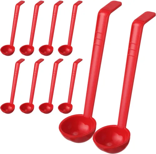 Miniatura 8 de Tioncy 10 cucharones pequeños de 1 onza de 7.1 pulgadas para servir salsa, sopa, aderezo, ponche, salsa, cóctel, jugos de frutas, cuchara