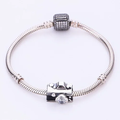 Miniatura 3 de ABUN Dijes de la serie de viaje de plata de ley 925 con cuentas de viaje para pulsera, Plata esterlina