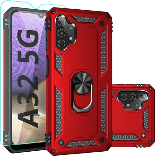 Miniatura 7 de Funda para Samsung Galaxy A32 5G con protector de pantalla, grado militar, probada contra caídas de 16 pies, color azul