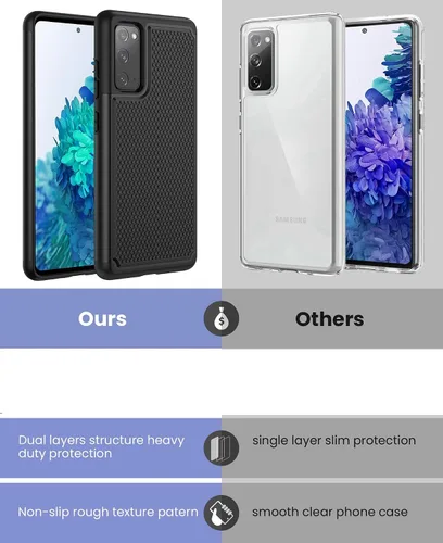 Miniatura 7 de Funda para Galaxy S20 FE 5G: Funda de doble capa para Samsung S20 FE Protección a prueba de golpes Textura antideslizante mate Funda protectora