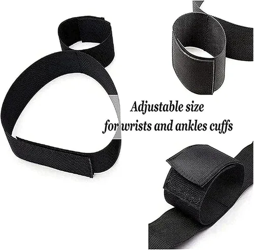 Miniatura 5 de Sujeción de cama para cama de tamaño individual, lazos sexuales para adultos para tobillos y muñecas, esposas sexuales, kits de bonage, correas