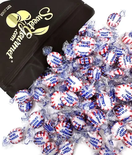 Miniatura 9 de SweetGourmet Caramelo duro de menta sin azúcar, mentas Starlight envueltas, 5 libras, sabor natural, sin gluten, sin grasa, 450 piezas
