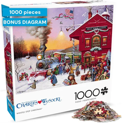 Miniatura 15 de Buffalo Games Charles Wysocki - Rompecabezas de 1000 piezas con escena de invierno festivo, 26.75 x 19.75 pulgadas, a partir de 14 años, póster