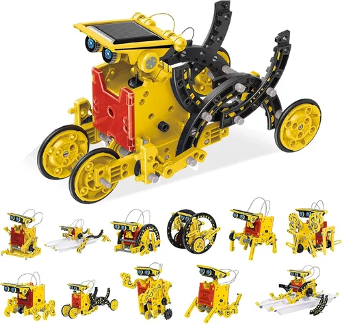 Miniatura 11 de PicassoTiles STEM - Robot espacial con energía solar para niños, juguete educativo de aprendizaje de ingeniería de construcción, 6 en 1, creativo