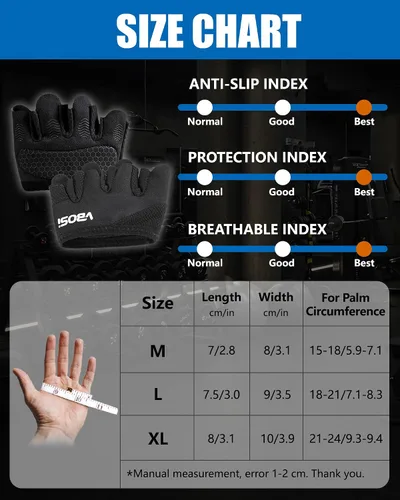 Miniatura 4 de Guantes de levantamiento de pesas, guantes cortos de micro entrenamiento para hombres y mujeres, almohadillas de agarre con protección completa