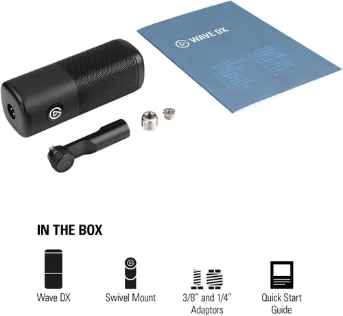 Miniatura 10 de Elgato Wave DX - Micrófono XLR dinámico, patrón cardioide, rechazo de ruido, optimizado para podcasting, streaming, transmisión, no requiere