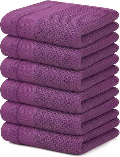 Miniatura 73 de Homaxy Paños de cocina 100% algodón, paquete de 8 – 12 x 12 pulgadas, tejido de gofre, muy suaves y absorbentes, paños de cocina de secado rápido