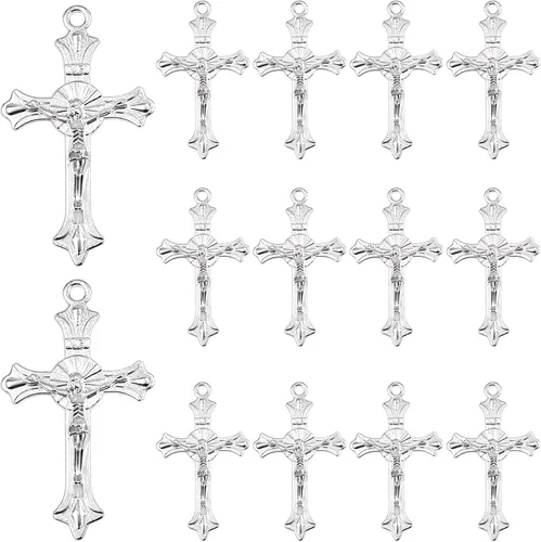 Miniatura 9 de Aylifu Cross Pendant Charms, 50pcs Alloy Jesus Peace Crucifix Pendants Jewelry Findings Accessories for DIY Handmade Bracelet Necklace