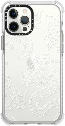 Miniatura 11 de CASETiFY Ultra Impact - Funda para iPhone 12 Pro Max (protección contra caídas de 9.8 pies), estampado de vaca, transparente