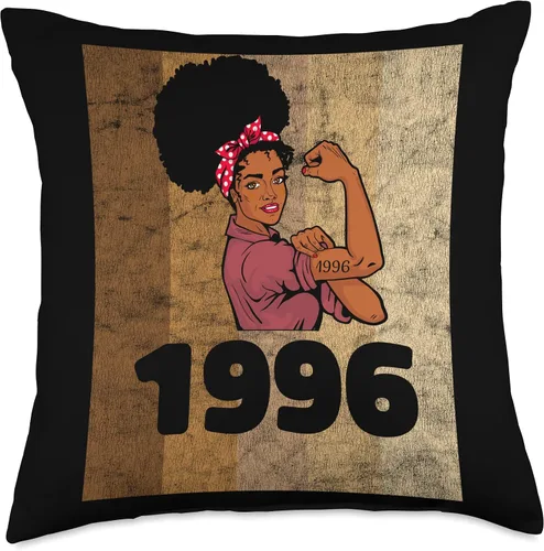 Miniatura 4 de Vintage 1996 Limited Edition 27th Birthday Afro Girls Women Throw Pillow