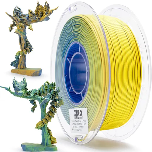 Miniatura 25 de ZIRO - Filamento PLA para impresora 3D de 0.069 pulgadas, filamento sedoso brillante multicolor para impresora 3D, cambio gradual de color PLA