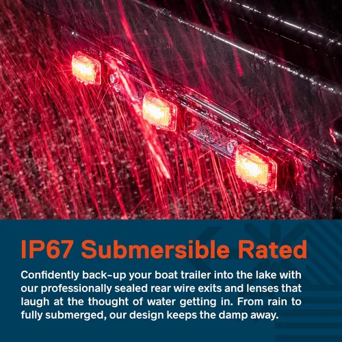 Miniatura 4 de True Mods 15" Barra de luz LED de 3 luces rojas para remolque [DOT FMVSS 108] [SAE P2] [IP67 sumergible] Sellada Identificación de marcha