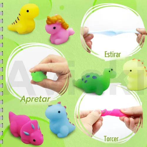Miniatura 2 de 30 piezas de juguetes esponjosos Mochi, mini dinosaurios Kawaii esponjosos, juguetes suaves para aliviar el estrés, juguetes esponjosos