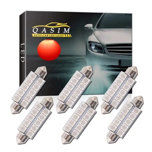 Miniatura 8 de Qasim 578 212-2 Bombilla LED 44mm Azul Festón 10-SMD 5050 LED Luces Interiores de Techo y Maletero 211-2 579 214-2 569 6411 Bombilla LED 12V DC