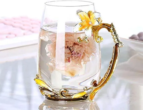 Miniatura 5 de Taza de té, Regalos para el Día de la Madre, Tazas de café, Taza de té de vidrio con flor de lirio, Ideas únicas personalizadas para regalos