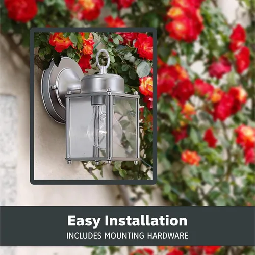 Miniatura 5 de DESIGNERS FOUNTAIN Preston Accesorio de Luz Exterior, Aplique de Pared de 8 Pulgadas para Puerta Delantera, Patio y Porche, Estaño, 1161-PW Peltre