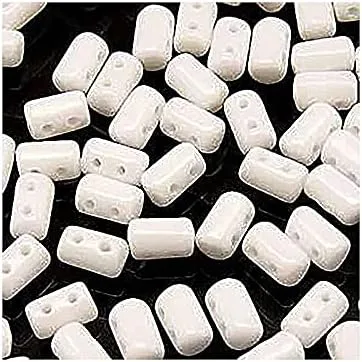 Miniatura 5 de Cilindro de cuentas de vidrio prensado Matubo Rulla de 0.35 oz con dos agujeros, 0.118 x 0.197 in, color plateado Tweedy Tweedy Silver