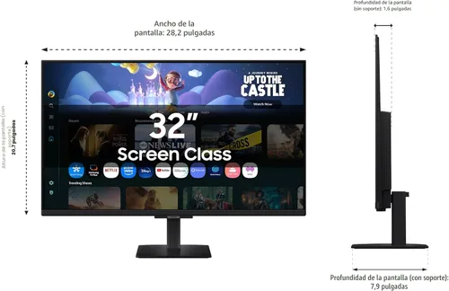 Miniatura 4 de SAMSUNG Monitor inteligente FHD de 32 pulgadas serie M5 (M50F) con transmisión de TV, altavoces, HDR10, concentrador de juegos, múltiples puertos