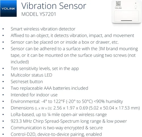 Miniatura 3 de Kit de inicio del sensor de vibración inteligente YoLink LoRa y Hub: Hub & Smart Shock, Detector de rotura de vidrio, manipulación, movimiento