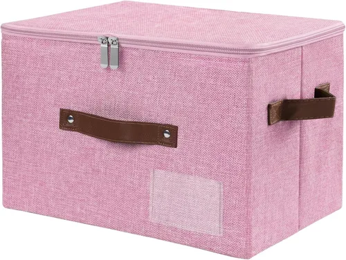 Miniatura 12 de Lucky Monet 1 contenedor de almacenamiento con tapas de cremallera de 10 x 8 x 7 pulgadas, cajas de almacenamiento plegables de tela con tapa
