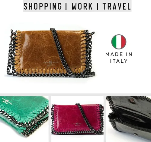Miniatura 5 de Bolso bandolera pequeño para mujer con correa desmontable fabricado en Italia.