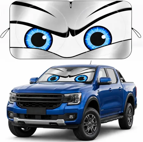 Miniatura 23 de Parasol para parabrisas de automóvil, parasol de ojos enojados rojos para parabrisas de automóvil, universal, compatible con sedán, SUV, hatchback