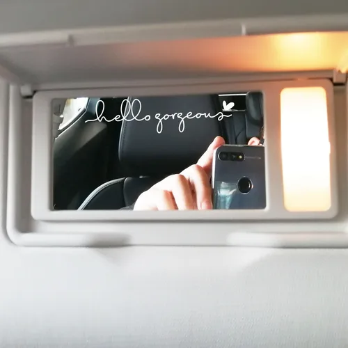 Miniatura 5 de 2 calcomanías de vinilo con el texto “Hello Gorgeous” para espejo retrovisor, amor propio, cuidado personal, para la ventana del auto y laptop