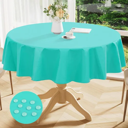 Miniatura 34 de Smiry Mantel cuadrado de vinilo impermeable de 54x54 pulgadas, protector de manteles de vinilo lavables, funda de mesa resistente a derrames