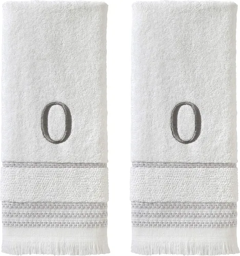 Miniatura 16 de SKL Home Toalla de baño casual con monograma, S, 28 x 54 pulgadas, color blanco