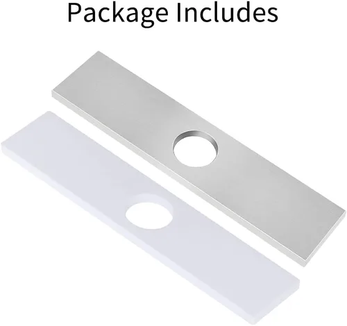 Miniatura 7 de Placa cuadrada plateada para grifo, placa de acero inoxidable de 10 pulgadas para fregadero de cocina de 1 o 3 agujeros, cubre agujeros de montaje