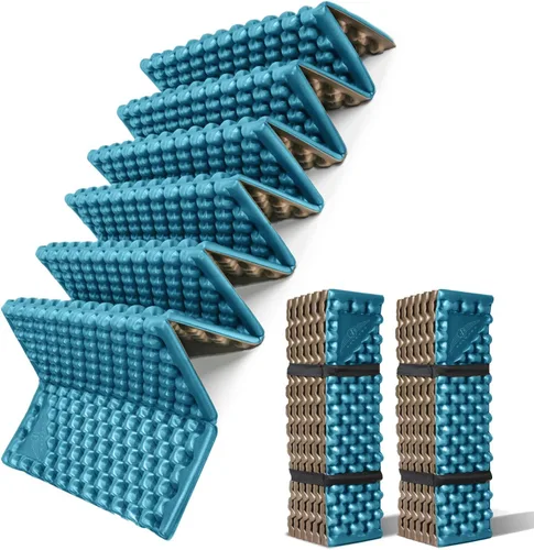 Miniatura 16 de Almohadillas de espuma para acampar para senderismo, colchón ultraligero de celda cerrada, tapete suave impermeable para adultos, esterillas anchas