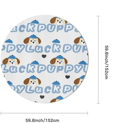 Miniatura 2 de Cute Dog Print Round Tablecloth Table Cloth Decor Washable Table Cover with Wrinkle Resistant for Home Kitchen Dining Room Picnic Camping Party