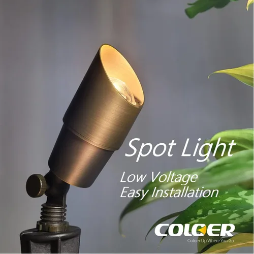 Miniatura 7 de COLOER Foco de bajo voltaje de latón fundido a presión, paquete de 1 con carcasa de aluminio de 5 W, bombilla LED MR16 2700K 450LM CRI85+, 12V AC/DC