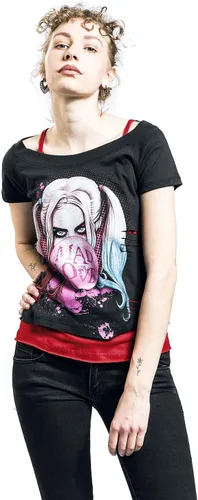 Miniatura 4 de DC Comics - Harley Quinn - Mad Love - Top rasgado rojo 2 en 1 Negro, Negro