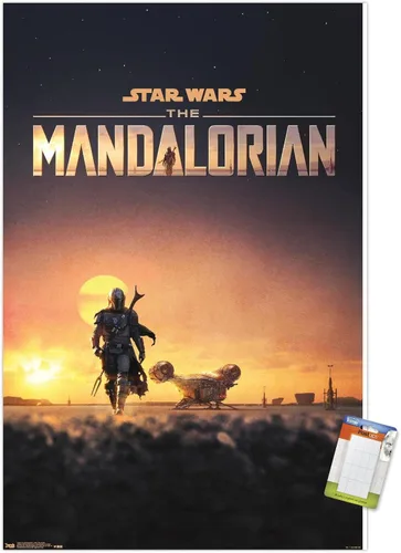 Miniatura 11 de Trends International Star Wars: The Mandalorian - Póster de pared de una hoja D23, 14.725 x 22.375 pulgadas, versión enmarcada de madera de granero