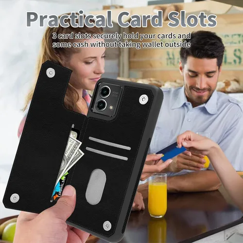 Miniatura 4 de Funda tipo cartera para Moto G Stylus 5G 2023 con soporte para tarjetas, bloqueo RFID, piel sintética, función atril, cierre magnético, funda