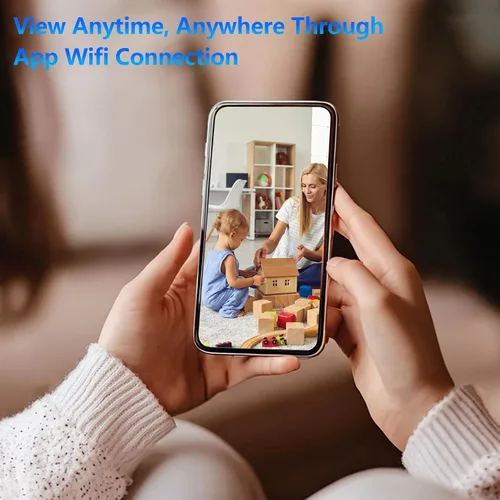Miniatura 8 de Mini cámara de seguridad, cámara pequeña inalámbrica HD de 1080P, cámara de niñera WiFi para interiores con detección de movimiento y visión