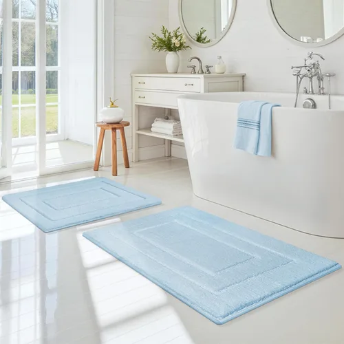 GRANNY SAYS Juego de 2 alfombras de baño suaves para baño, alfombras de baño antideslizantes y lavables, alfombras de baño absorbentes para bañera,